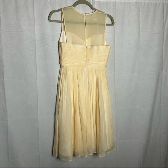 J.Crew Clara 100% Silk Vanilla Chiffon Bridesmaid Dress Size 0 - Picture 2 of 8